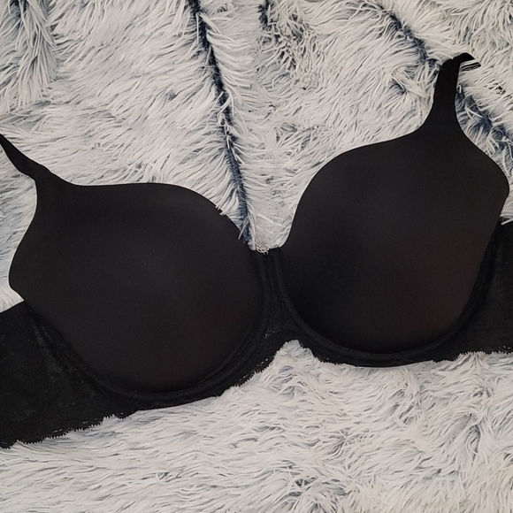 Montelle Intimates, sz 34H Black bra w/lace trim - Picture 2 of 7